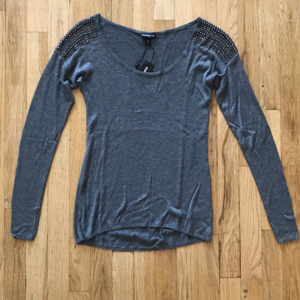 NWT ! Rhinestone Shoulder EXPRESS Sweater - Picture 3 of 8
